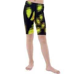 Yellow Light Kids  Mid Length Swim Shorts by Valentinaart