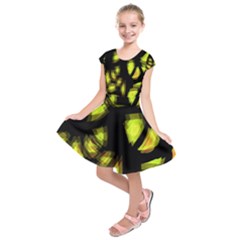 Yellow Light Kids  Short Sleeve Dress by Valentinaart