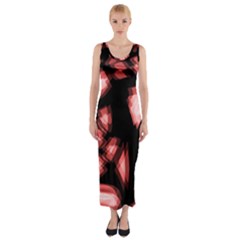 Red Light Fitted Maxi Dress by Valentinaart