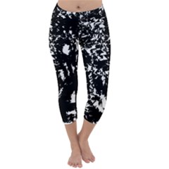 Black And White Miracle Capri Winter Leggings  by Valentinaart