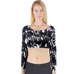 Little Bit Of Purple Long Sleeve Crop Top by Valentinaart