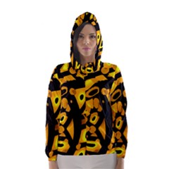 Yellow Design Hooded Wind Breaker (women) by Valentinaart