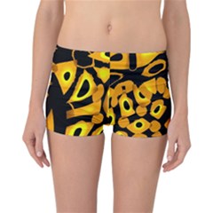 Yellow Design Reversible Boyleg Bikini Bottoms