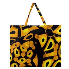 Yellow Design Zipper Large Tote Bag by Valentinaart