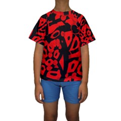 Red Design Kids  Short Sleeve Swimwear by Valentinaart