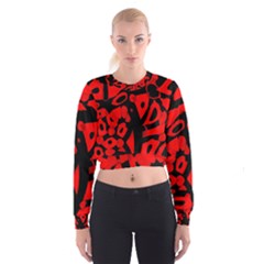 Red Design Women s Cropped Sweatshirt by Valentinaart