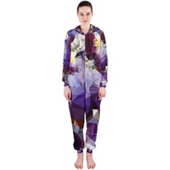 Purple Abstract Geometric Dream Hooded Jumpsuit (ladies) 