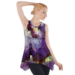 Purple Abstract Geometric Dream Side Drop Tank Tunic