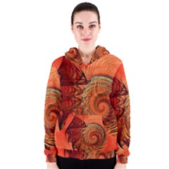 Nautilus Shell Abstract Fractal Women s Zipper Hoodie by designworld65