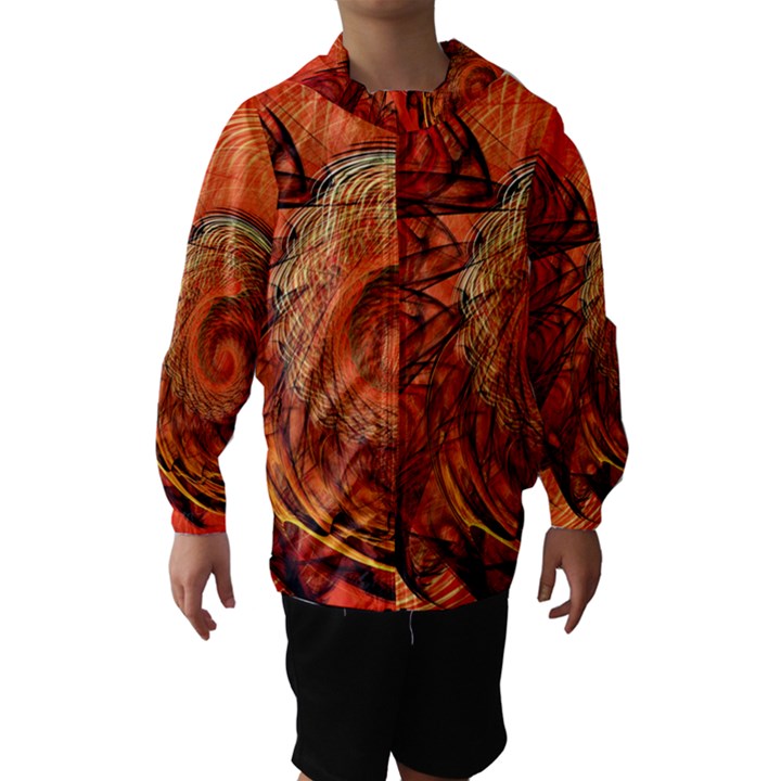 Nautilus Shell Abstract Fractal Hooded Wind Breaker (Kids)