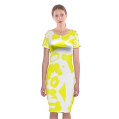 Yellow Sunny Design Classic Short Sleeve Midi Dress