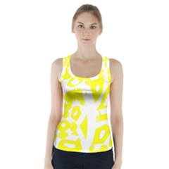 Yellow Sunny Design Racer Back Sports Top by Valentinaart