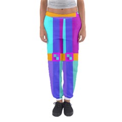 Right Angle Squares Stripes Cross Colored Women s Jogger Sweatpants by EDDArt