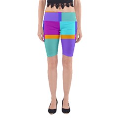 Right Angle Squares Stripes Cross Colored Yoga Cropped Leggings