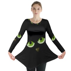 Halloween - Back Cat Long Sleeve Tunic 