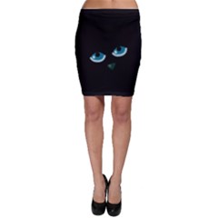 Halloween - Black Cat - Blue Eyes Bodycon Skirt by Valentinaart