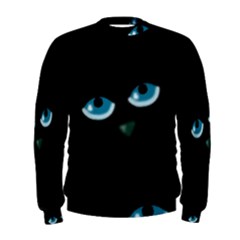 Halloween - Black Cat - Blue Eyes Men s Sweatshirt by Valentinaart