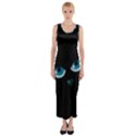 Halloween - black cat - blue eyes Fitted Maxi Dress View1