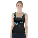 Halloween - black cat - blue eyes Racer Back Sports Top View1