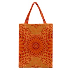 Lotus Fractal Flower Orange Yellow Classic Tote Bag by EDDArt