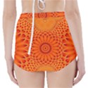 Lotus Fractal Flower Orange Yellow High-Waisted Bikini Bottoms View2