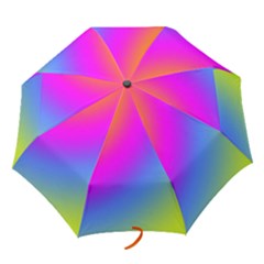 Radial Gradients Red Orange Pink Blue Green Folding Umbrellas by EDDArt