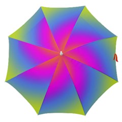 Radial Gradients Red Orange Pink Blue Green Straight Umbrellas by EDDArt