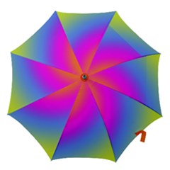 Radial Gradients Red Orange Pink Blue Green Hook Handle Umbrellas (medium) by EDDArt