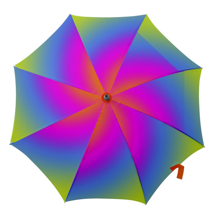 Radial Gradients Red Orange Pink Blue Green Hook Handle Umbrellas (Small)