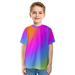 Radial Gradients Red Orange Pink Blue Green Kids  Sport Mesh Tee