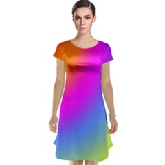 Radial Gradients Red Orange Pink Blue Green Cap Sleeve Nightdress by EDDArt