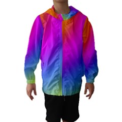 Radial Gradients Red Orange Pink Blue Green Hooded Wind Breaker (kids) by EDDArt