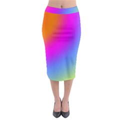 Radial Gradients Red Orange Pink Blue Green Midi Pencil Skirt