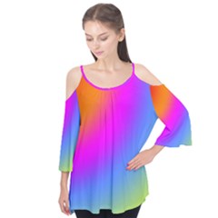 Radial Gradients Red Orange Pink Blue Green Flutter Tees