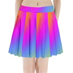 Radial Gradients Red Orange Pink Blue Green Pleated Mini Skirt