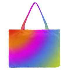 Radial Gradients Red Orange Pink Blue Green Medium Zipper Tote Bag