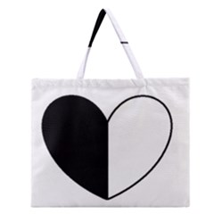 Yinyangheart Zipper Large Tote Bag