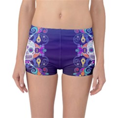 Día De Los Muertos Skull Ornaments Multicolored Reversible Boyleg Bikini Bottoms