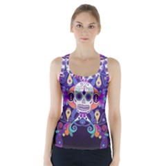 Día De Los Muertos Skull Ornaments Multicolored Racer Back Sports Top by EDDArt