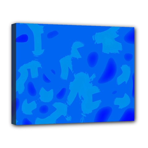 Simple Blue Canvas 14  X 11  by Valentinaart