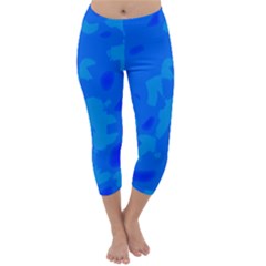 Simple Blue Capri Winter Leggings  by Valentinaart