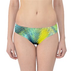 Light Blue Yellow Abstract Fractal Hipster Bikini Bottoms by designworld65