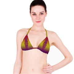 Flower Of Life Vintage Gold Ornaments Red Purple Olive Bikini Top by EDDArt