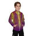 Flower Of Life Vintage Gold Ornaments Red Purple Olive Wind Breaker (Kids) View1