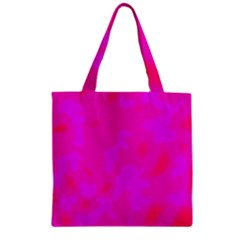 Simple Pink Zipper Grocery Tote Bag by Valentinaart