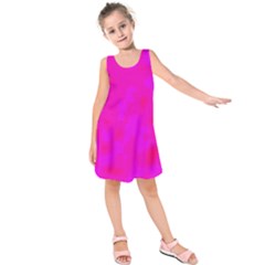 Simple Pink Kids  Sleeveless Dress