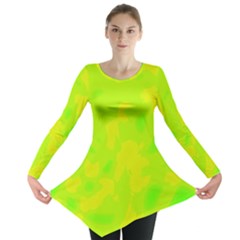 Simple Yellow And Green Long Sleeve Tunic  by Valentinaart