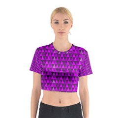 Purple Triangles Cotton Crop Top