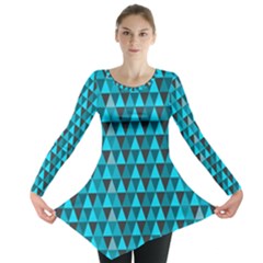 Blue Triangles Long Sleeve Tunic 