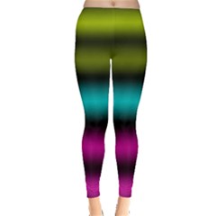 Dark Green Mint Blue Lilac Soft Gradient Leggings  by designworld65